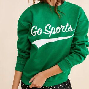 Favorite Daughter Go Sports Sweatshirt - Green  - Sz XS